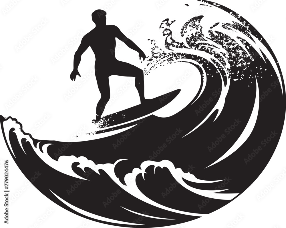 Wave Whisperer Guy Surfing Vector Logo Design Surfer Splendor Magnificent Guy Surfing Vector Logo