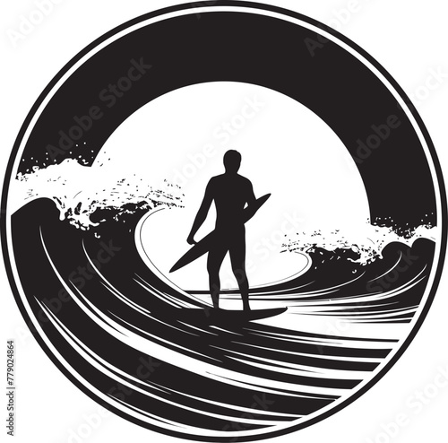 Surfing Sonata Melodic Guy Surfing Vector Logo Design Wave Wizard Magical Guy Surfing Vector Logo Inspiration