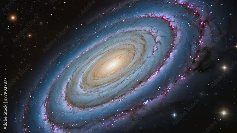 a colourful spiral galaxy in deep space. A view from space to a spiral galaxy and stars. Universe filled with stars, nebula and galaxy. a colourful spiral galaxy in deep space. A view from space to a spiral galaxy and stars. Universe filled with stars, nebula and galaxy.