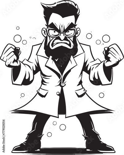 Wrathful Wellness Furious Doctor Icon in Vector Angry Brilliance Passionate Doctor Emblem