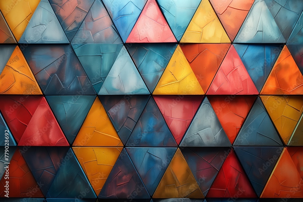 Colorful geometric triangle pattern wall Colorful geometric triangle pattern wall