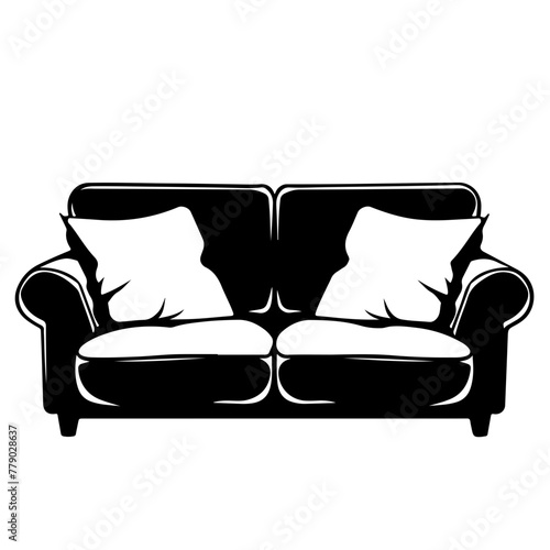 Sofa With Pillows Logo Design