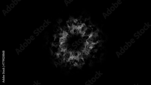 White Shockwaves Animation on a Dark Background. 2D Shoockwaves Animation. 4K