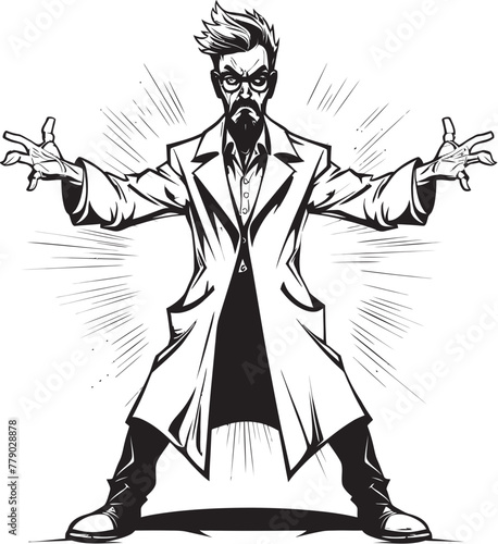 Angry Authority Intense Doctor Symbol in Vector Design Wrathful Wisdom Bold Doctor Icon in Vector Logo