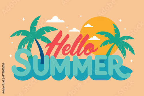 Hello Summer design Vector Background