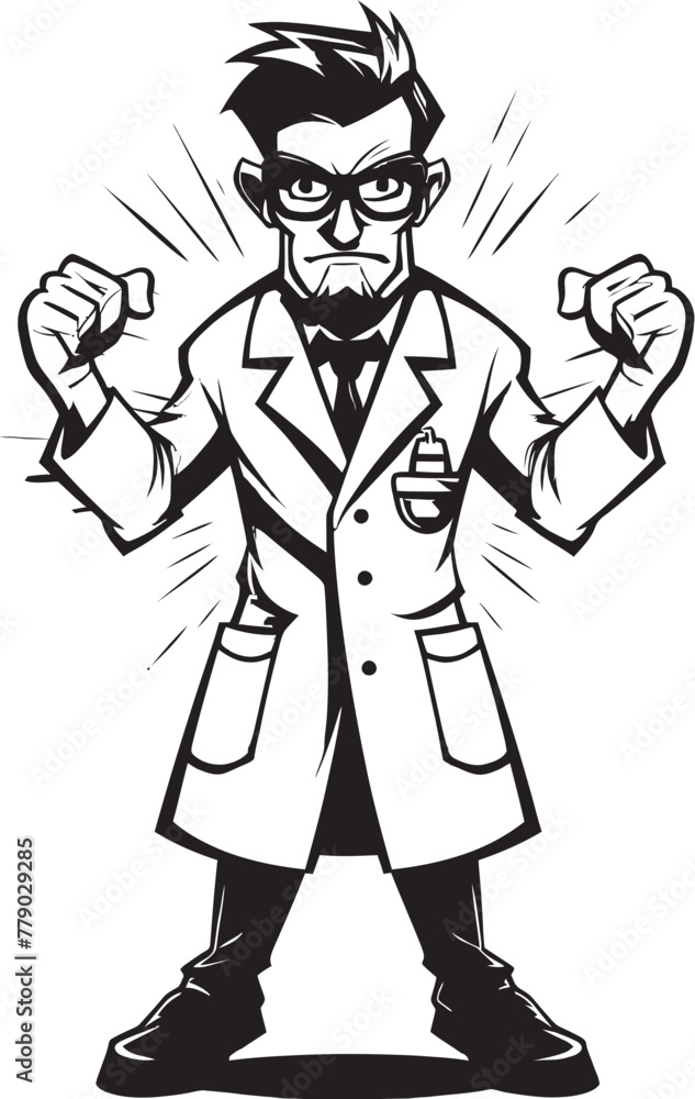 Angry Genius Commanding Doctor Vector Logo Design Brilliant Outrage Powerful Doctor Vector Logo Icon Angry Genius Commanding Doctor Vector Logo Design Brilliant Outrage Powerful Doctor Vector Logo Icon