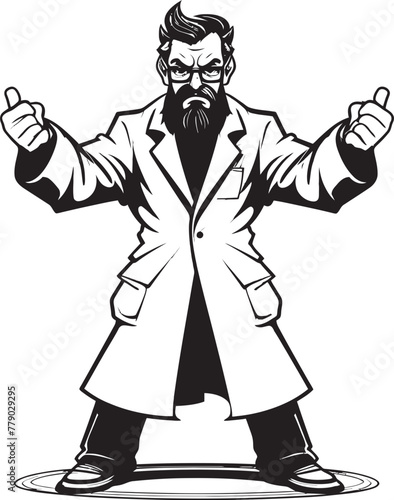 Brilliant Outrage Powerful Doctor Vector Logo Icon Doctors Fury Striking Brilliance in Vector Logo Design