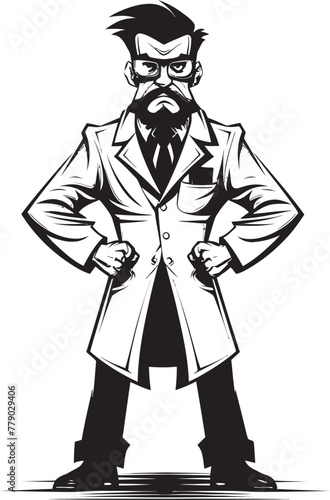 Wallpaper Mural Angry Genius Expressive Doctor Vector Logo Design Brilliant Outrage Commanding Brilliance in Vector Logo Icon Torontodigital.ca