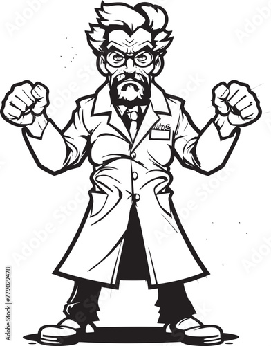 Brilliant Wrath Intense Doctor Icon in Vector Logo Rage Medic Angry Brilliance Vector Logo