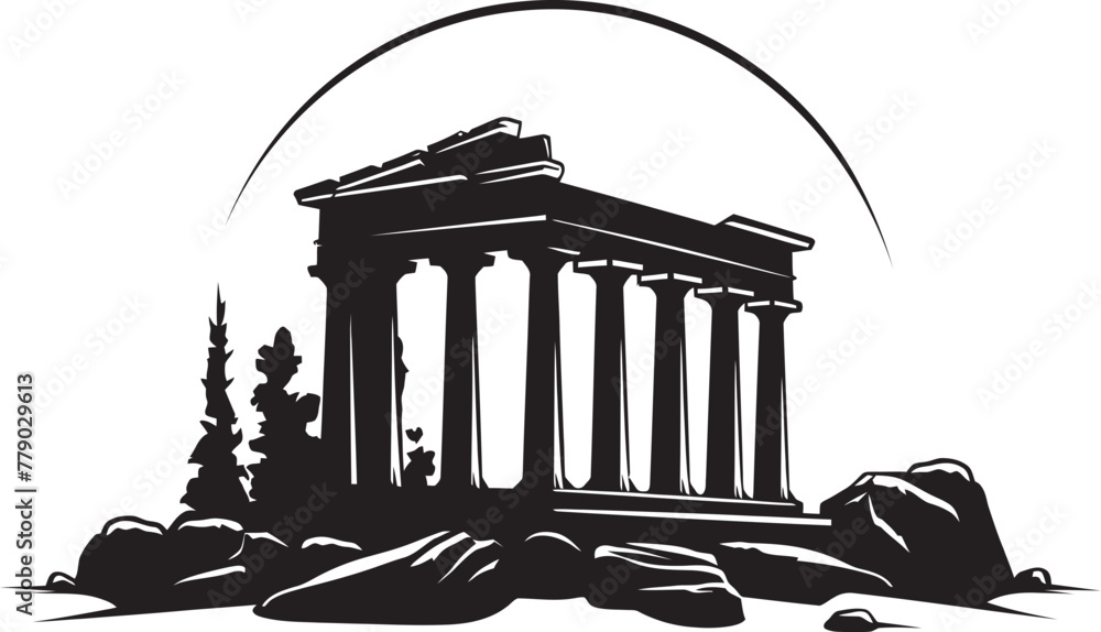 Obraz premium Vector Art Celebrating the Beauty of Ancient Greek Architecture Greek Architectural Icons Transformed into Stunning Vector Logos