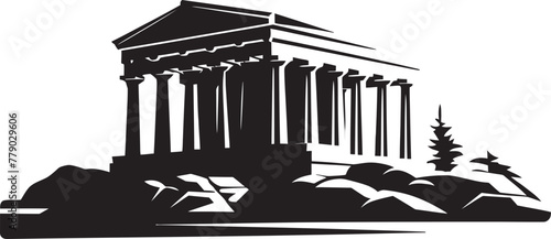 Vector Icons Inspired by the Magnificence of Ancient Greek Architecture Preserving Antiquity Greek Architecture Vector Logos