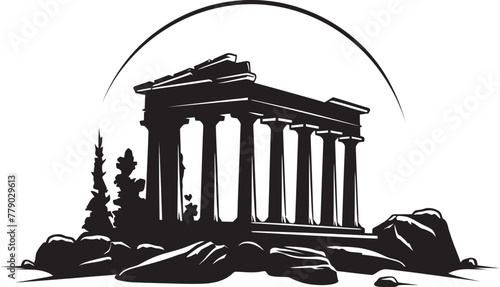 Vector Art Celebrating the Beauty of Ancient Greek Architecture Greek Architectural Icons Transformed into Stunning Vector Logos