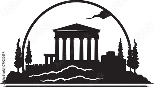 Greek Architecture Vector Echoes of the Past Vector Tributes Timeless Greek Architecture