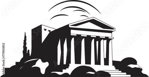 Vector Art of Ancient Greek Architectural Marvels Legacy Revived Greek Architecture Vector Logos Echoes of Ancient Majesty