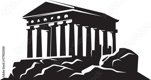 Vector Representations of Historic Greek Architectural Icons Greek Architectural Heritage Vector Logo Depictions