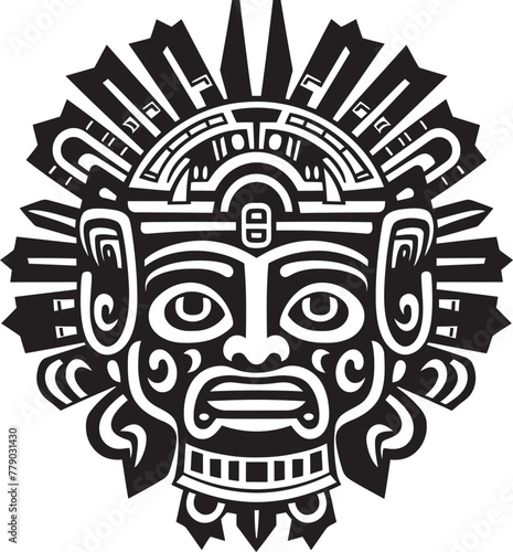 Antique Aztec Culture Honored Vintage Drawing Icon Logos Vector Logos Reflecting Aztec Artistry Antique Drawing Icons