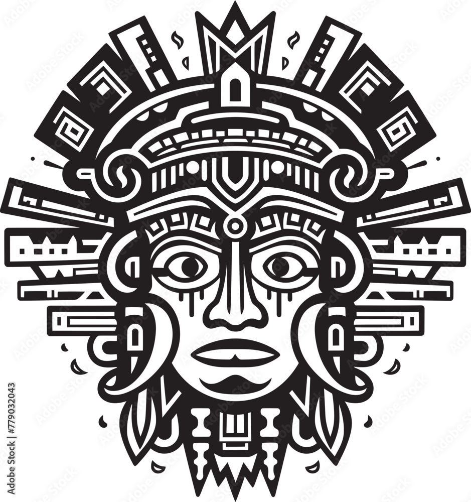 Vector Ode Celebrating Aztec Drawing Icons Aztec Art Vector Echoes of the Past