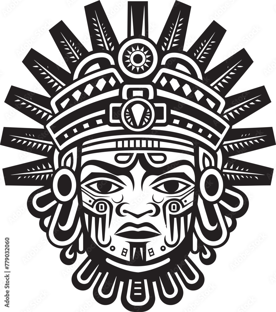 Aztec Artistry Vector Logos of Antiquity Emblematic Aztec Designs Vector Iconography