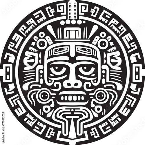 Aztec Art Vector Tribute to Antiquity Vector Logos Echoes of Ancient Aztec Drawings