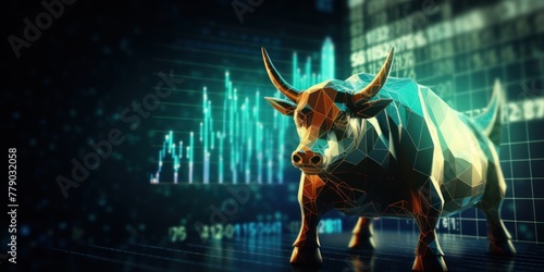 Turquoise stock market charts going up bull bullish concept, finance financial bank crypto investment growth background pattern with copy space for design 