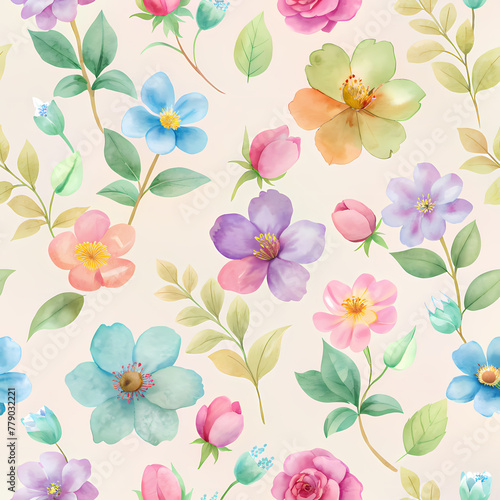 Watercolor floral illustration backdrop 1