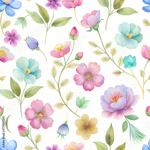Watercolor floral illustration backdrop 5