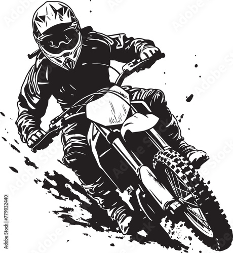 Trailblazing Champion Dirt Bike Rider Vector Logo Design Off Road Warrior Dirt Bike Rider Vector Logo Icon