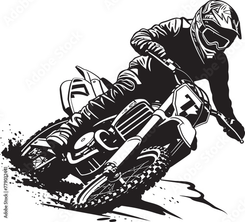 Speed Demon Dirt Bike Rider Icon in Vector Enduro Expedition Dirt Bike Rider Vector Logo Design
