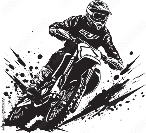 Daredevil Rider Dirt Bike Rider Vector Logo Design Off Road Maverick Dirt Bike Rider Icon in Vector