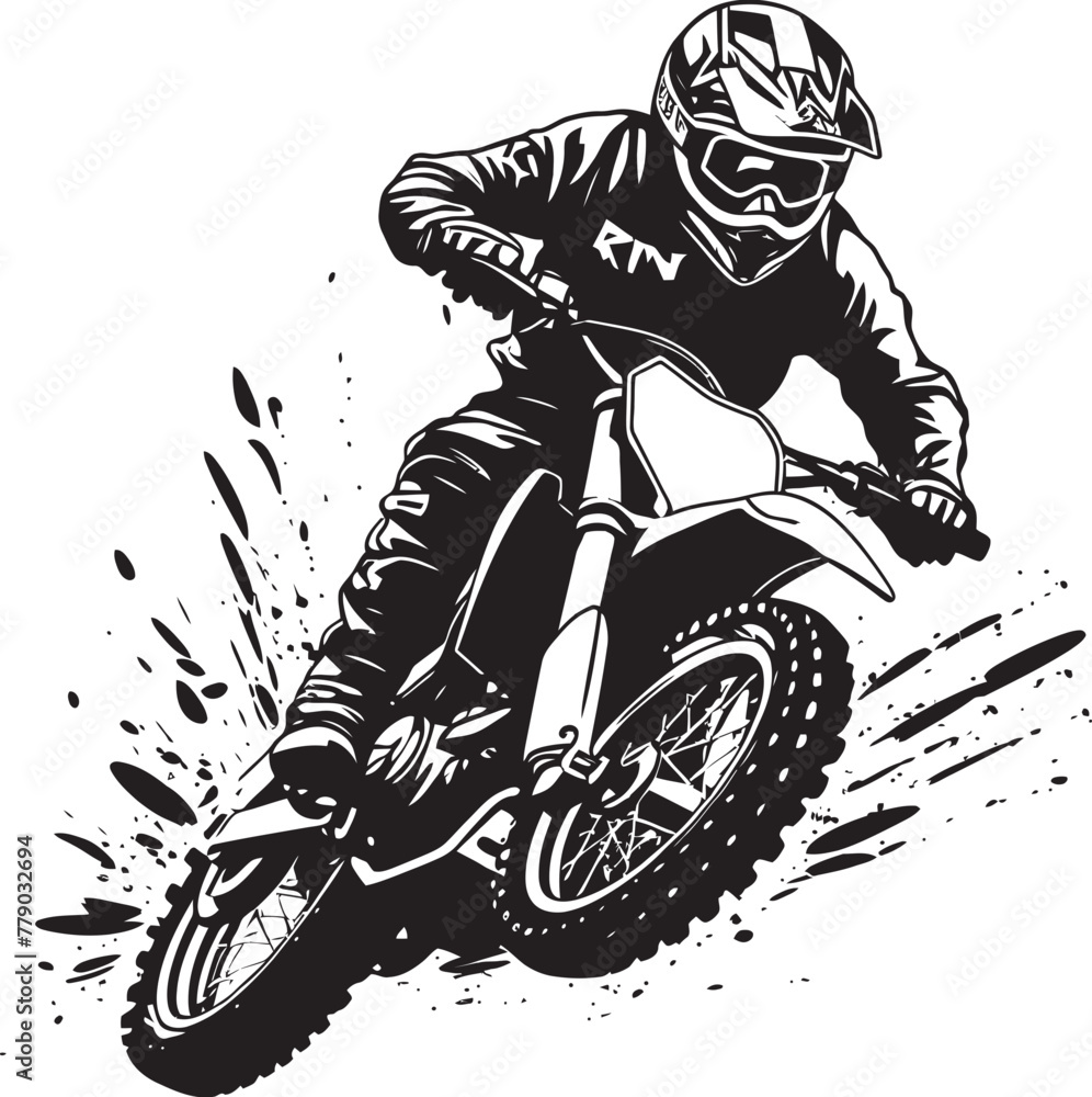 Dirt Bike Conqueror Vector Logo Design for Riders Off Road Warrior Dirt Bike Vector Logo Icon