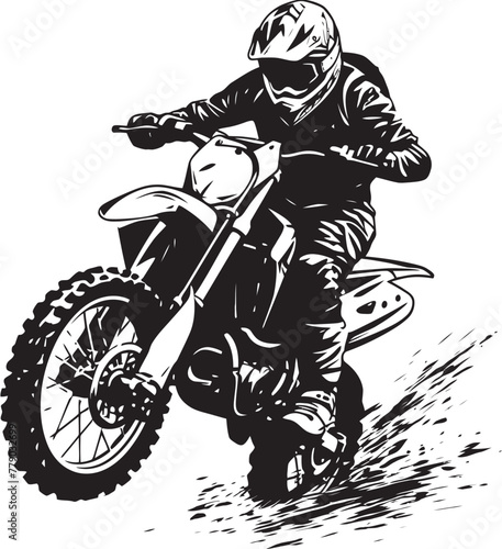Off Road Thrills Dirt Bike Rider Vector Logo Icon Trailblazing Dirt Bike Rider Vector Logo Design