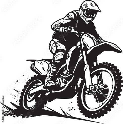 Conquer the Wilderness Vector Logo Design for Bike Riders Dirt Bike Daredevil Rider Vector Logo Icon