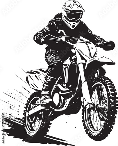Tableau sur toile Dirt Bike Daredevil Rider Vector Logo Icon Off Road Pioneer Vector Logo Design f