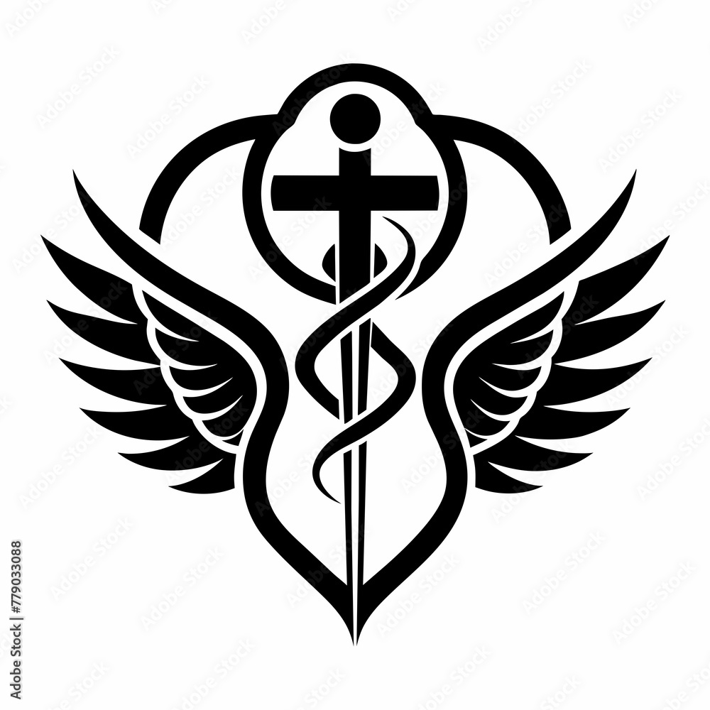 Obraz premium caduceus medical icon vector illustration