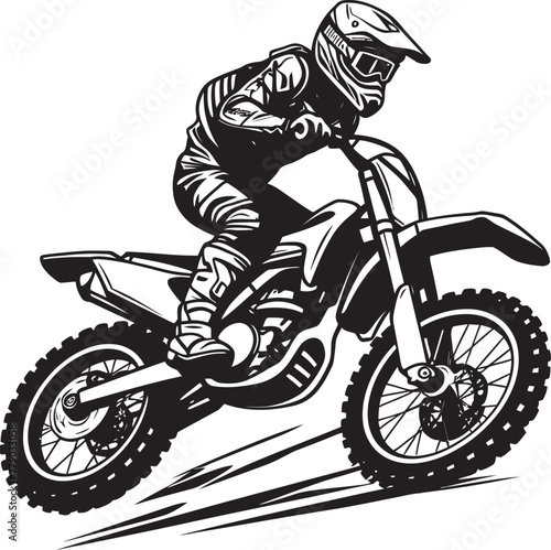 Off Road Daredevil Vector Logo Design for Riders Embrace the Challenge Dirt Bike Rider Vector Logo Icon