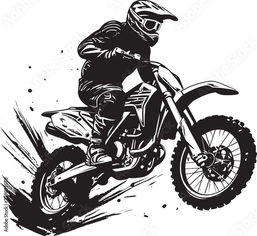 Speed through the Dirt Vector Logo Design for Riders Dirt Bike Conqueror Rider Vector Logo Icon