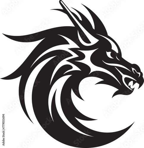 Wallpaper Mural Playful Dragon Art Cartoon Tattoo Vector Logo Design Fiery Dragon Ink Cartoon Head Tattoo Vector Logo Icon Torontodigital.ca