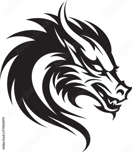 Wallpaper Mural Majestic Dragon Portrait Cartoon Tattoo Vector Logo Icon Whimsical Dragon Majesty Cartoon Head Tattoo Vector Logo Design Torontodigital.ca