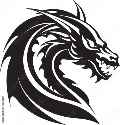 Wallpaper Mural Bold Dragon Profile Cartoon Head Tattoo Vector Logo Icon Fantasy Dragon Ink Cartoon Head Tattoo Vector Logo Design Torontodigital.ca