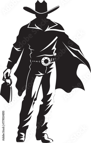 Desperado Delight Cartoon Masked Cowboy Robber Logo Design Hold Up Heroics Cartoon Cowboy Robber Vector Icon