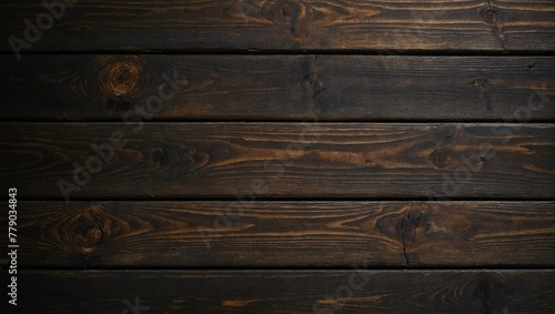 High-resolution image showcasing the detailed textures of dark-stained wooden planks arranged in a seamless pattern photo