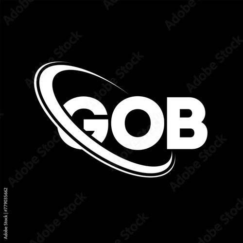 GOB logo. GOB letter. GOB letter logo design. Initials GOB logo linked with circle and uppercase monogram logo. GOB typography for technology, business and real estate brand.
