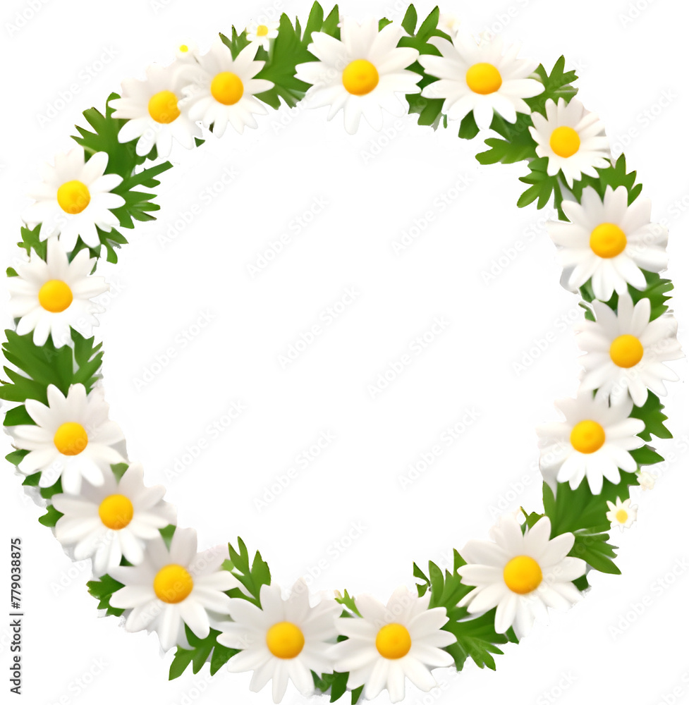 Transparent_background_daisy_petal_wreath_isolated.Generative AI Transparent_background_daisy_petal_wreath_isolated.Generative AI