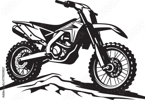 Thrill Seekers Emblem Vector Design Featuring a Dirt Bike Daredevil Dirt Biking Iconic Vector Logo for Adventurous Souls