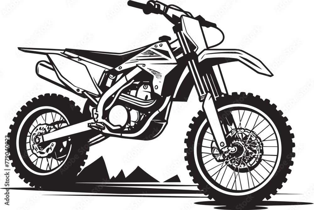 Fototapeta premium Outdoor Odyssey Vector Logo Design with Dirt Bike Illustration Adrenaline Rush Dirt Bike Vector Icon for Extreme Sports Fans