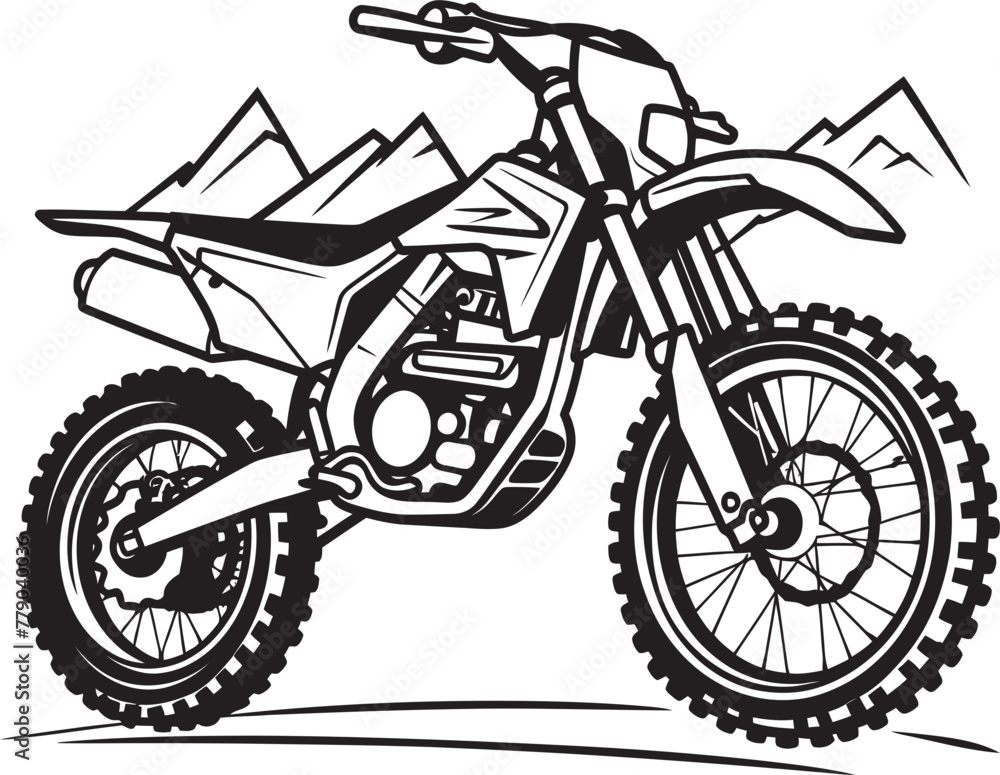 Fototapeta premium Adrenaline Rush Dirt Bike Vector Icon for Adventure Seekers Rugged Terrain Rider Vector Logo Design for Dirt Biking