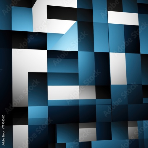 White and black modern abstract squares background with dark background in blue striped in the style of futuristic chromatic waves  colorful minimalism pattern 