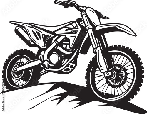 Dirt Track Dynamo Iconic Vector Emblem for Dirt Bike Enthusiasts Outdoor Odyssey Vector Logo Design with Dirt Bike Illustration