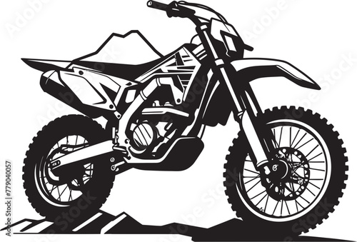 Trailblazing Triumph Vector Logo with Dirt Bike Illustration Dirt Bike Dare Iconic Vector Design for Adventurous Souls