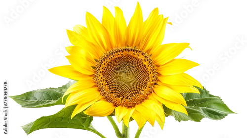 Bright Yellow Sunflower - Isolated on White Transparent Background, PNG 